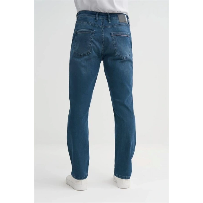 0796 Blade Normal Bel Geniş Paça Erkek Kot Pantolon Lacivert
