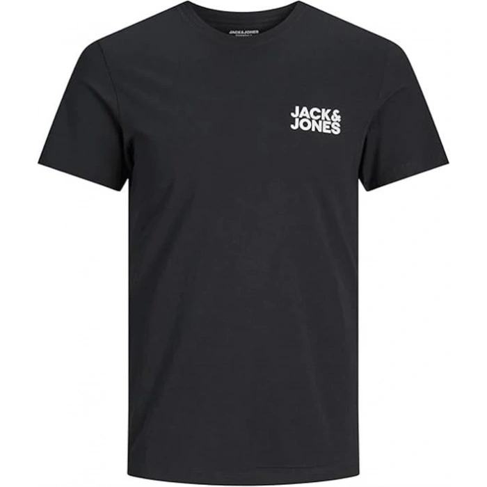 12151955 Bisiklet Yaka Baskılı Erkek T-Shirt Siyah