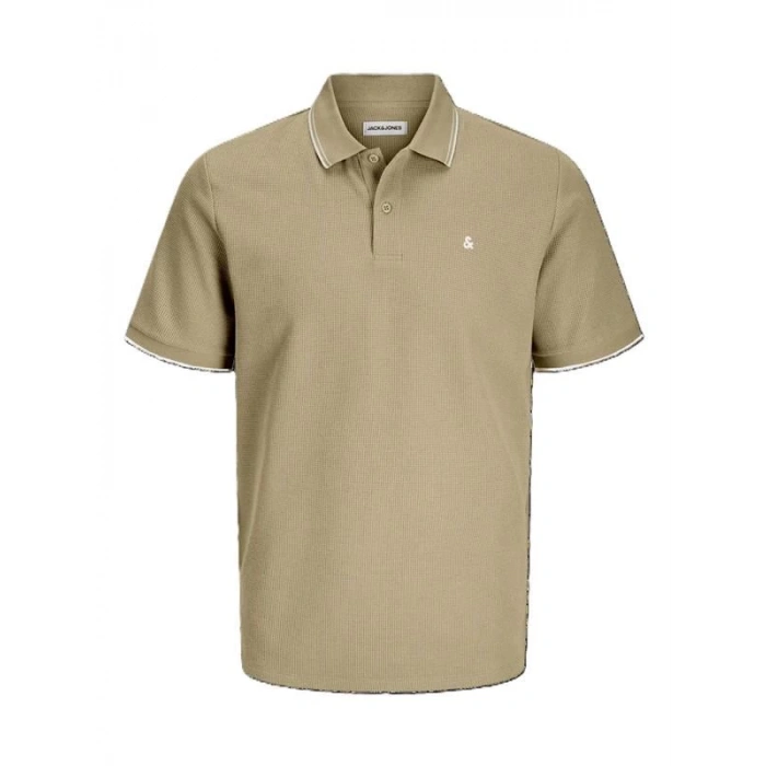12268130 Likralı Polo Yaka Erkek Tshirt Bej