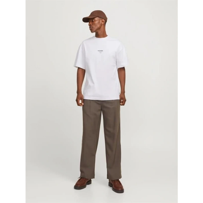 12270638 Sırt Baskkılı Over Size Erkek Tshırt Beyaz