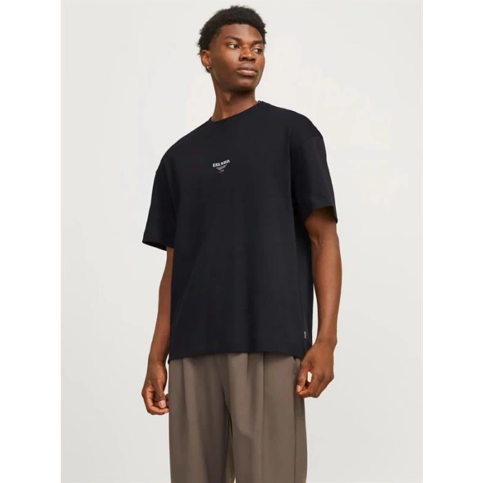 12270638 Sırt Baskkılı Over Size Erkek Tshırt Siyah