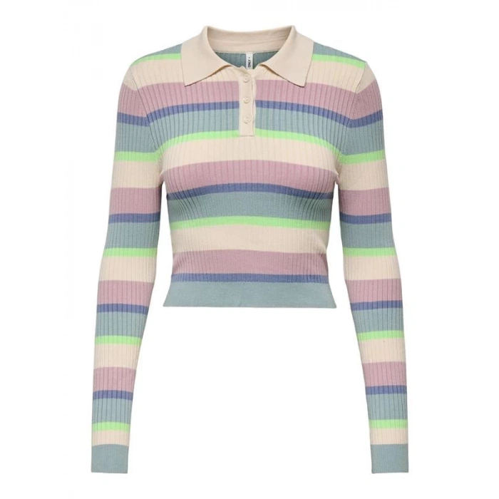 15340979 Polo Yaka Crop Kadın Kazak