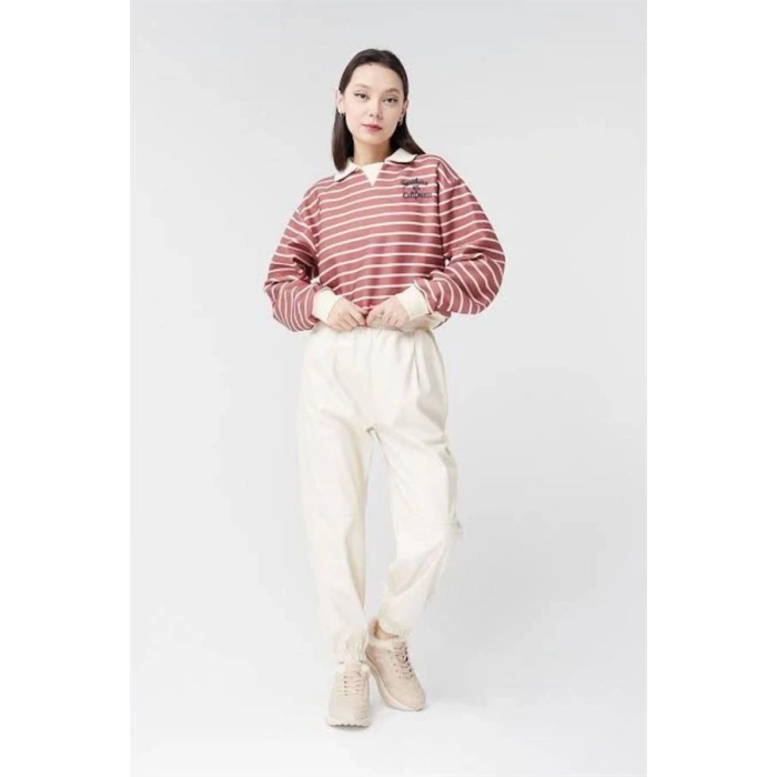 24K17755 Polo Yaka Kadın Sweatshirt