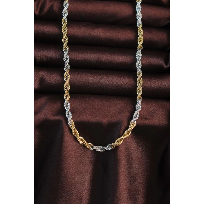 316L Çelik Çift Renk Burgu Tasarımlı Kolye