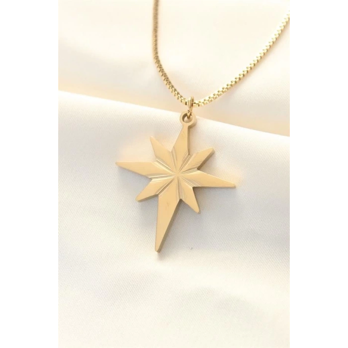 316L Çelik Gold Renk Kutup Yıldızı Kolye