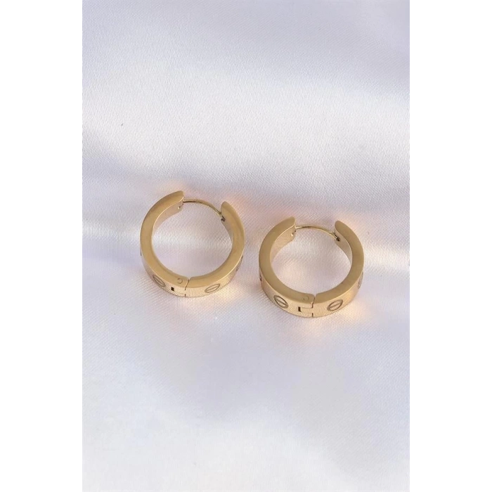 316L Çelik Gold Renk Model Halka Küpe