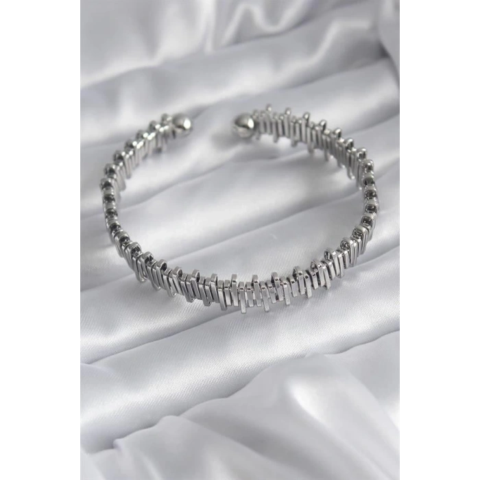 316L Çelik Gümüş Renk Dorika Model Kadın Bileklik
