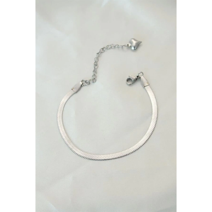 316L Çelik Gümüş Renk İtalyan Zincirli Bileklik