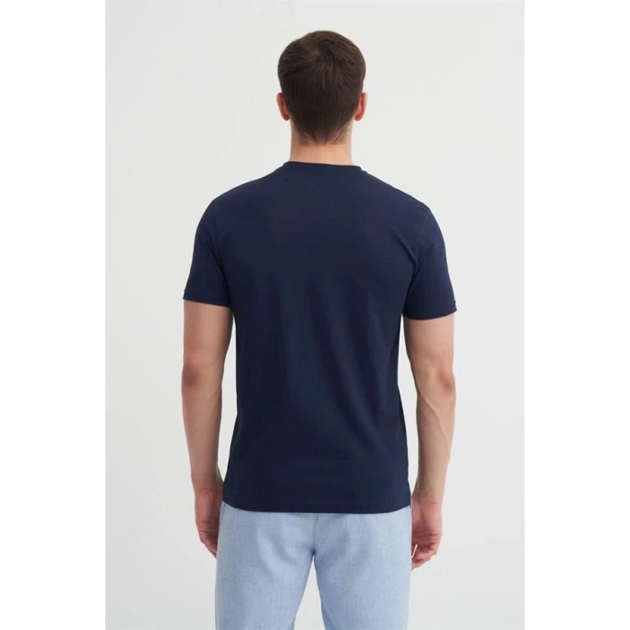 4624 Basıc V Yaka Erkek T-Shirt Lacivert