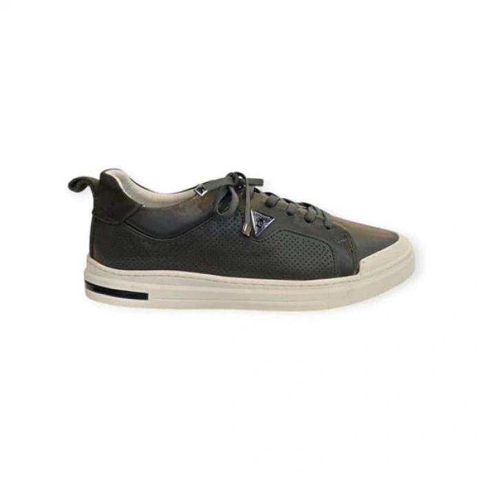 77855 Esnek Taban Hakiki Deri Erkek Sneaker Haki