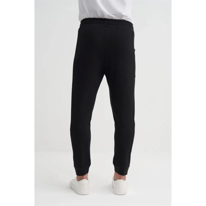 8017 2 İplik Slim Fit Erkek Eşofman Altı Siyah
