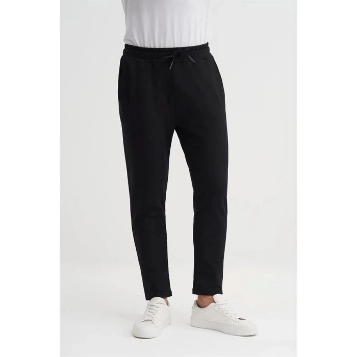 8042 Normal Paça 2 İplik Erkek Eşofman Altı Siyah