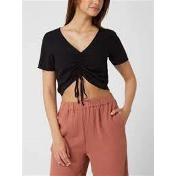 Büzgülü Crop T-Shirt