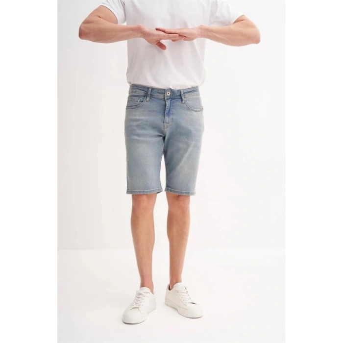 CAZ6703 Likralı Erkek Kot Short Lacivert