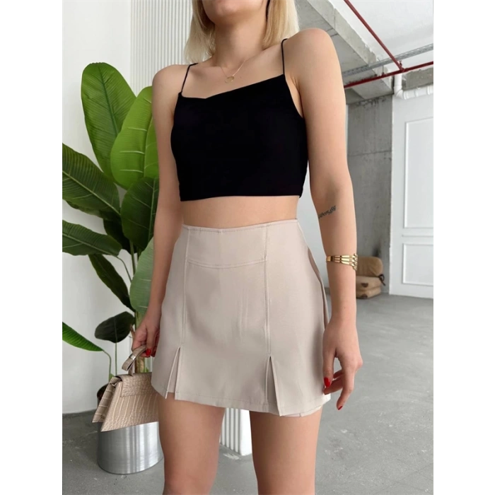 Çift yırtmaklı şort etek