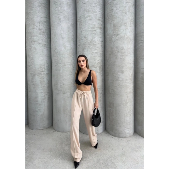 Çımalı Keten Pantolon