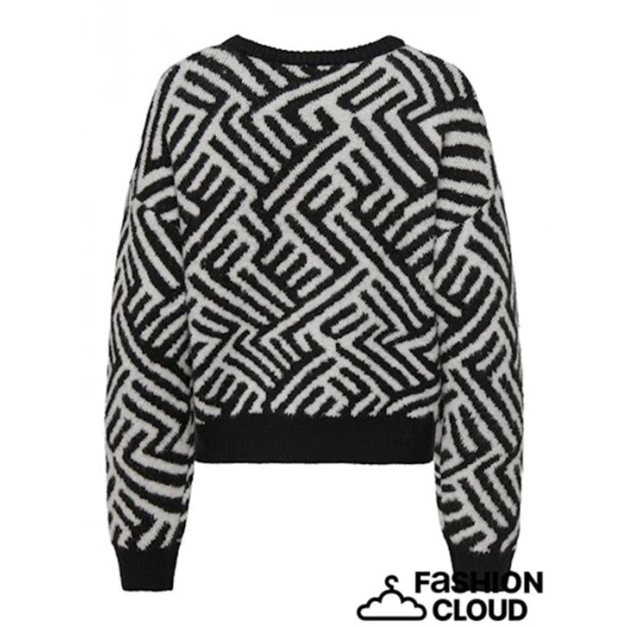 Çizgi Desenli Kadın Kazak