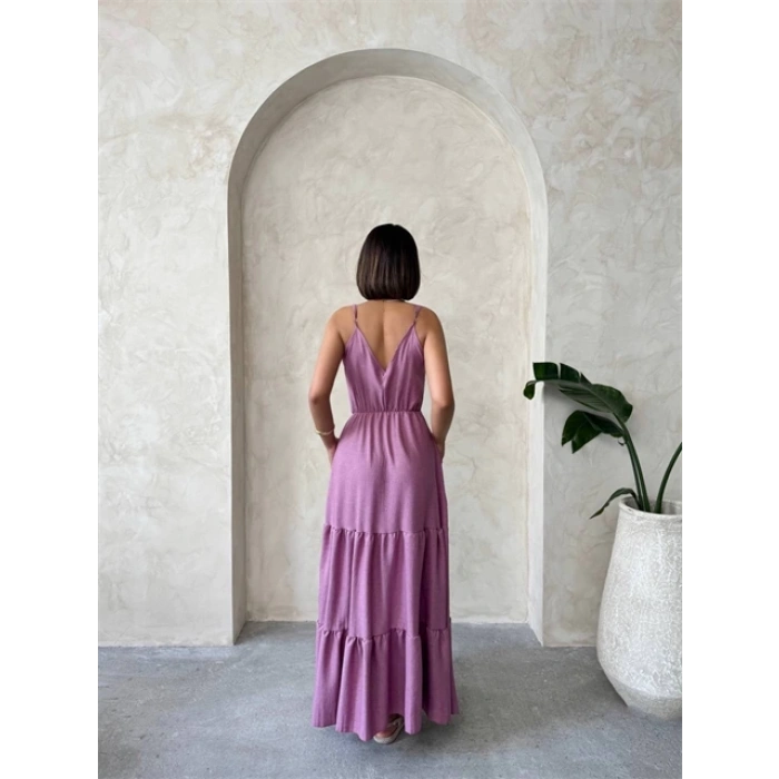 Fırfırlı katlı elbise s255049