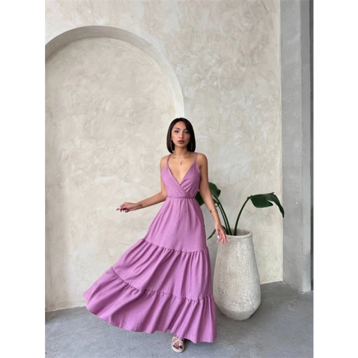 Fırfırlı katlı elbise s255049