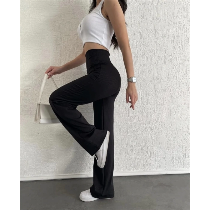 Fitilli Palazzo Pantolon Siyah