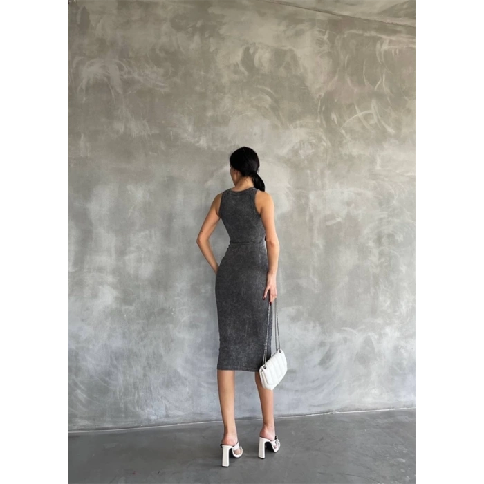 Halter yaka elbise aşit yıkamalı