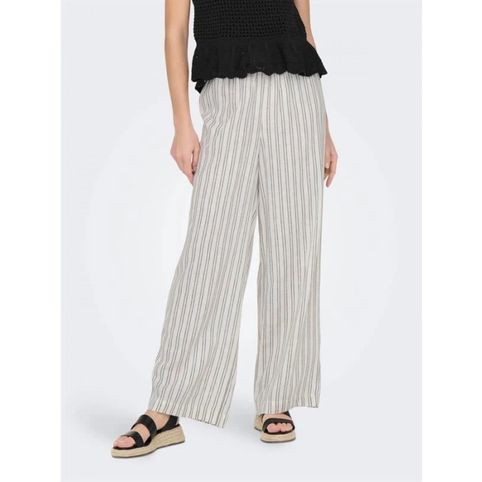 Ham Keten Yüksek Bel Pantolon