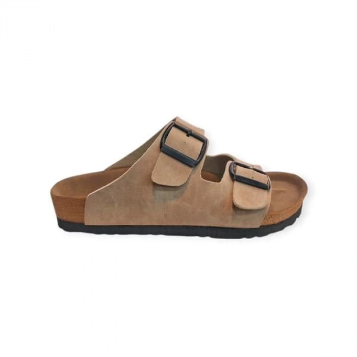 K15505 Mantar Taban Tam Ortapedik Kadın Terlik Bej