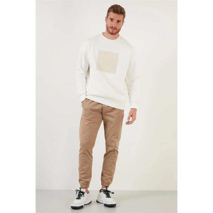 Kabartma Baskılı Oversıze Erkek Sweatshırt