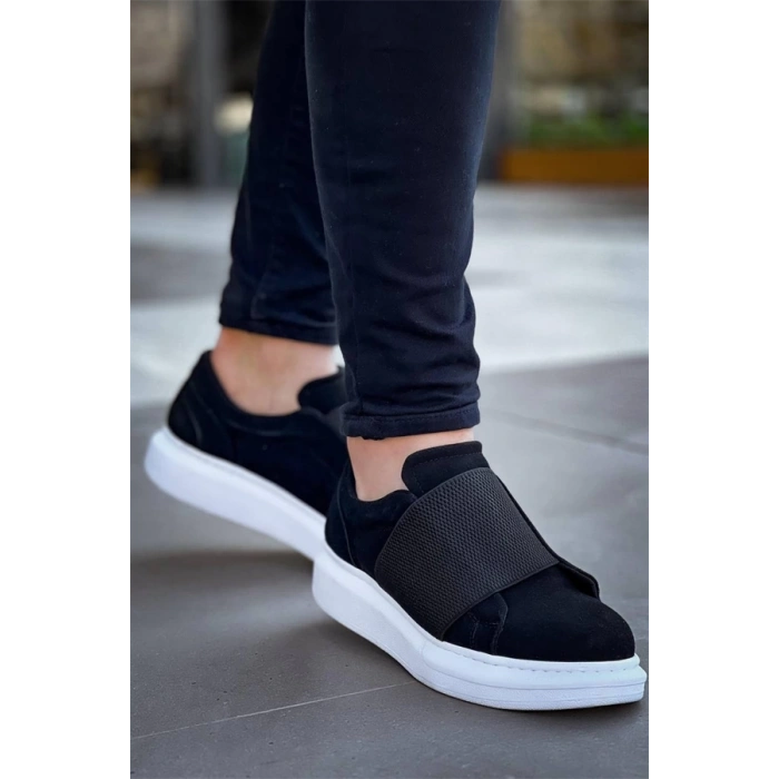 Kb-040  Kuback Siyah Süet   Lastikli  Günlük Erkek  Ayakkabı