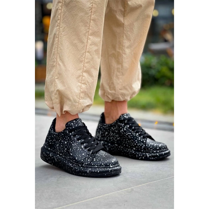 Kb-X500  Kuback Siyah Gold  Bağcıklı  Günlük Erkek  Ayakkabı