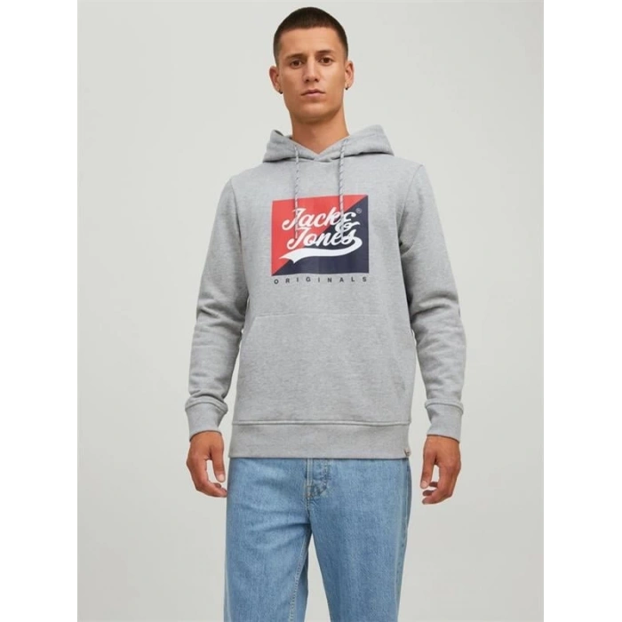 Logo Baskılı Kapüşonlu Erkek Sweatshirt