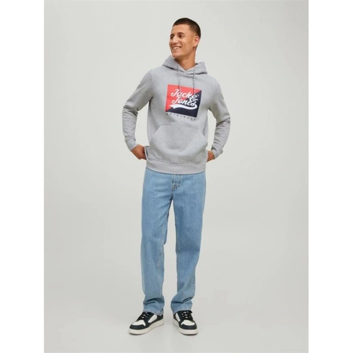 Logo Baskılı Kapüşonlu Erkek Sweatshirt