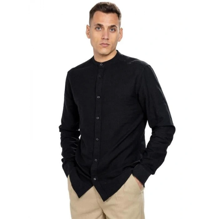 M Yaka Keten Erkek Gömlek