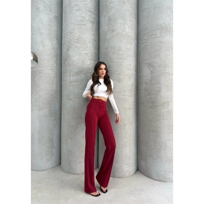 Önü cumalı ithal krep pantolon