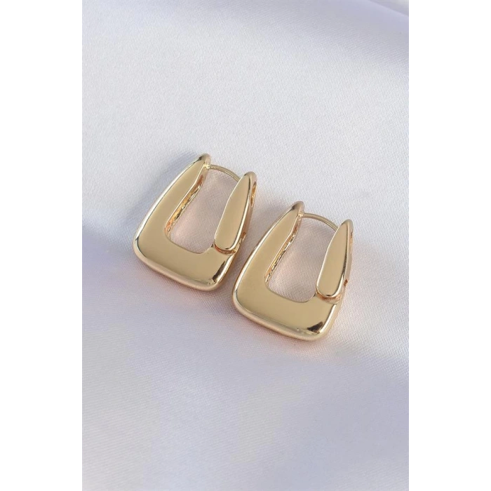 Pirinç Gold Renk Kalın Küpe