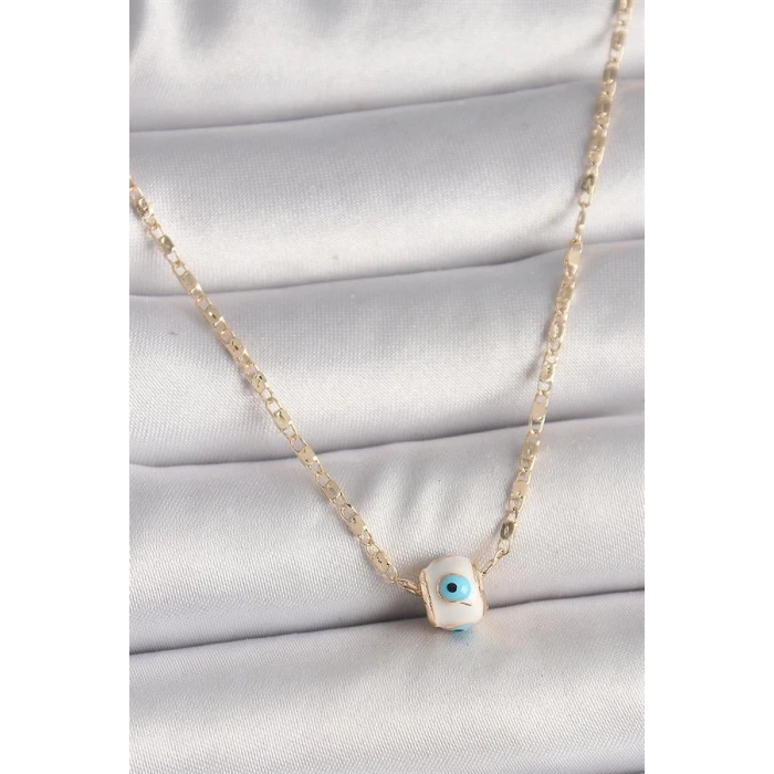 Pirinç Gold Renk Nazar Boncuk Figür Kadın Kolye