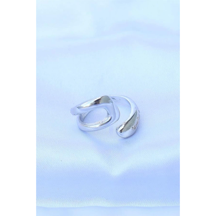 Pirinç Gümüş Renk Ayarlanabilir Yüzük