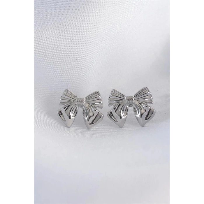 Pirinç Gümüş Renk Fiyonk Küpe