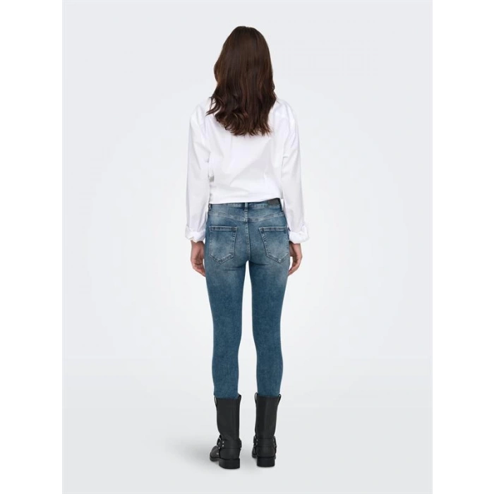 Püsküllü Paça Slim Fit Yüksek Bel Kadın Kot Pantolon