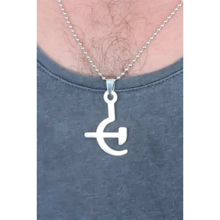 Silver Renk Metal Orak ve Balta Figürlü Erkek Kolye
