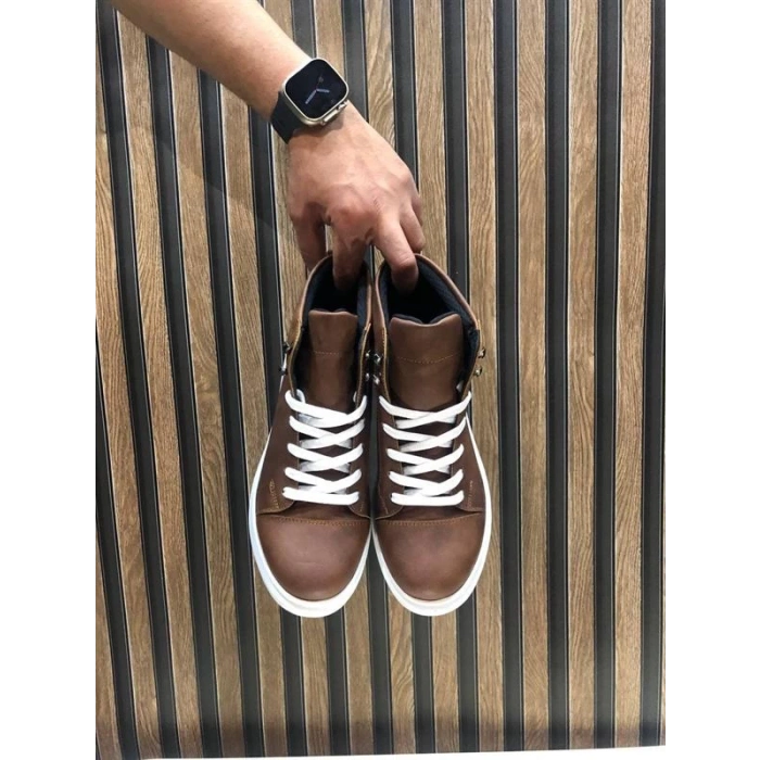 SLW202 Toronto Bağcıklı Cilt Erkek Spor Bot BT - Taba