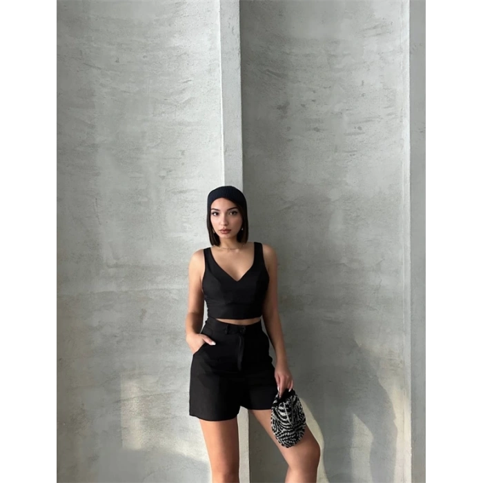 Şortlu keten takım