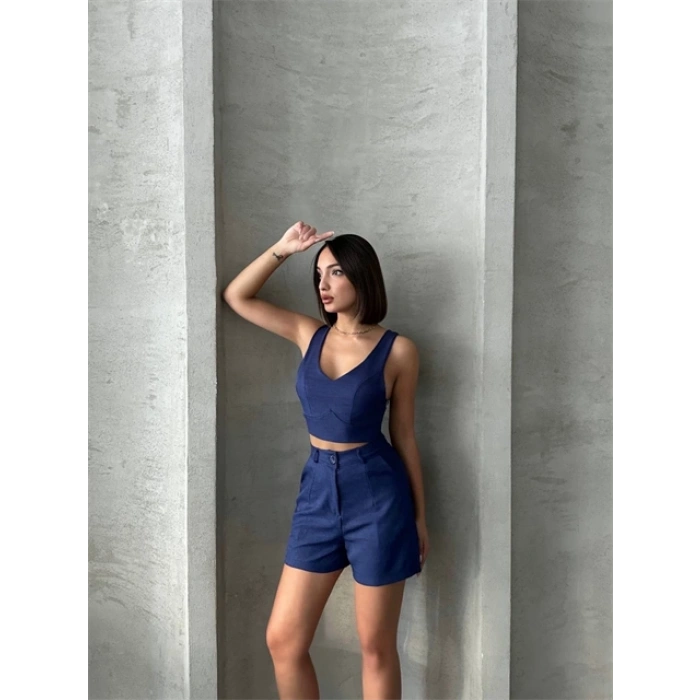 Şortlu keten takım s255014