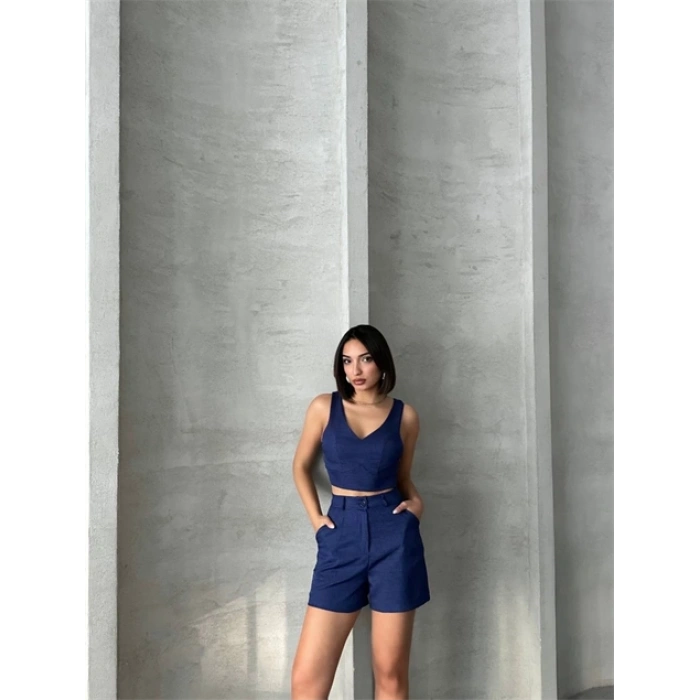 Şortlu keten takım s255014