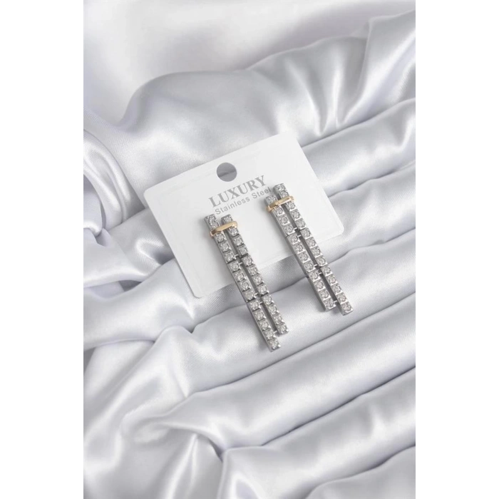 VIP Seri Zirkon Taşlı Su Yolu Kadın Küpe