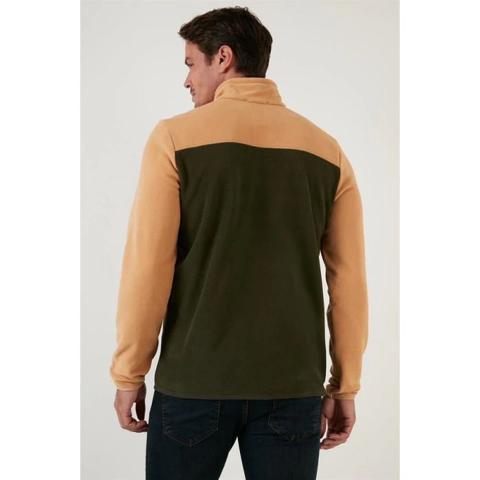 Yarım Fermuar Parçalı Polar