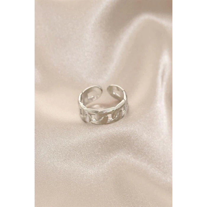 Yeni Sezon Gümüş Renk Zincir Yüzük