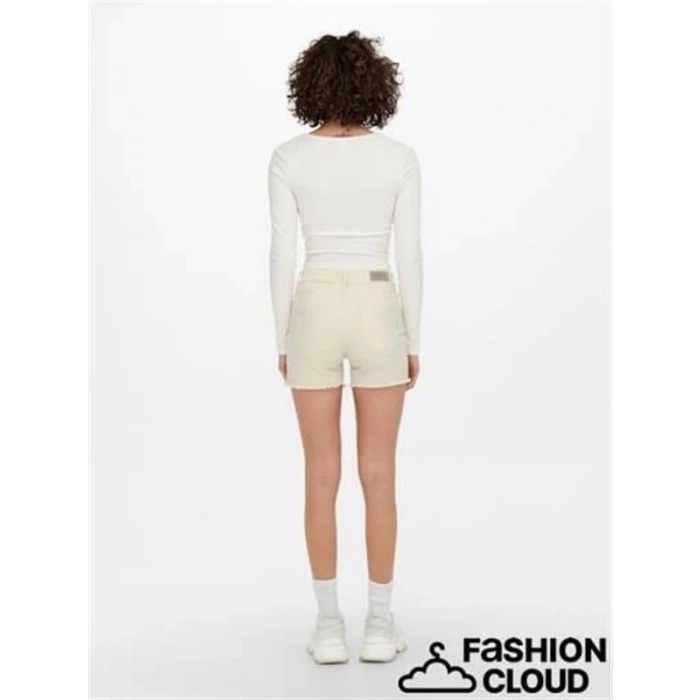 Yüksek Bel Likralı Kadın Kot Şort 15196303
