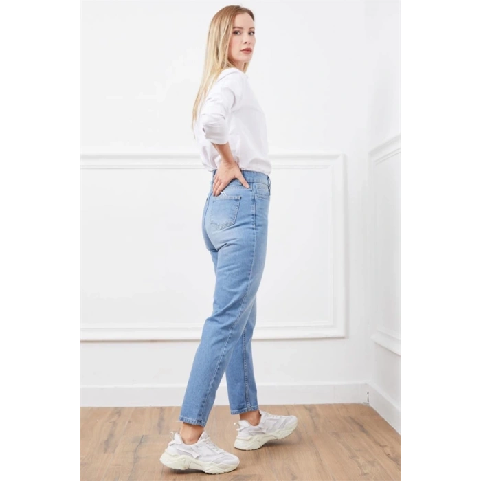 Yüksek bel mom jean pantolon