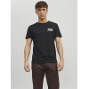 12151955 Bisiklet Yaka Baskılı Erkek T-Shirt Siyah